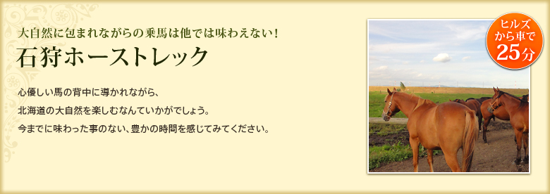 大自然に包まれながらの乗馬は他では味わえない！　石狩ホーストレック 