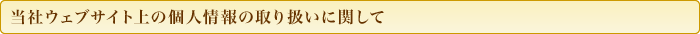 当社ウェブサイト上の個人情報の取り扱いに関して